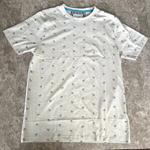 Denim & Flower Beige Palm Tree Pattern T-shirt Large